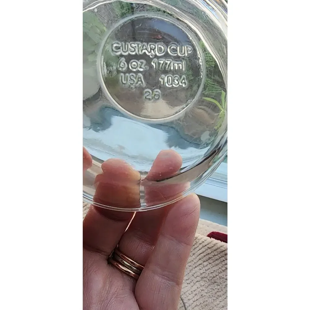 Set of 2 Vintage Anchor Hocking Glass Custard Cups